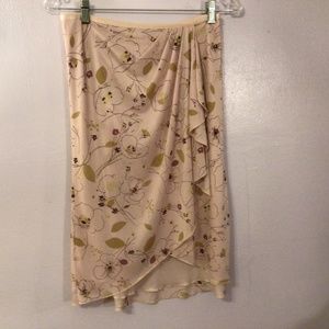 Beige floral Womens Skirt